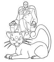 coloriage persian et giovanni le chef de la team rocket